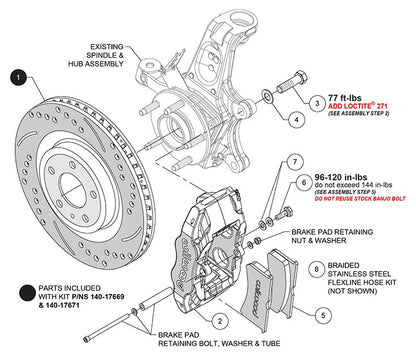 97-04 CORVETTE C5 FRONT 4 PISTON CALIPER,PAD & DRILLED 12.80" ROTOR SET,BLACK