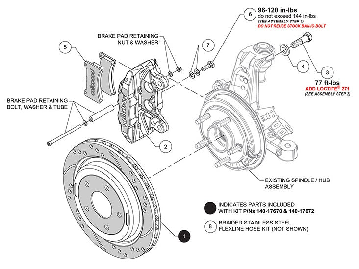 97-04 CORVETTE C5 REAR 4 PISTON CALIPER,PAD & DRILLED 12.00" ROTOR SET,BLACK