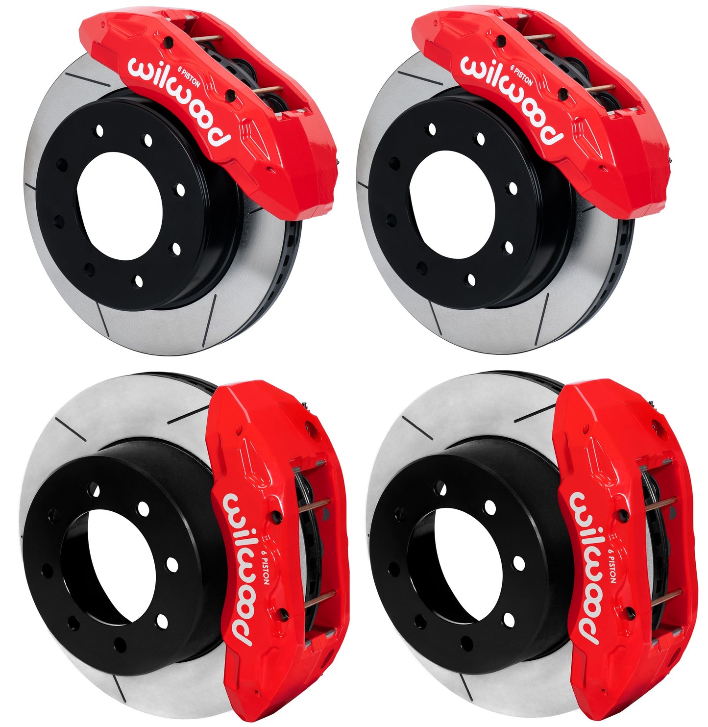 23-26 FORD F-250,F-350 4WD FULL DISC BRAKE KIT,TX6R 6 PISTON,15" ROTORS,RED