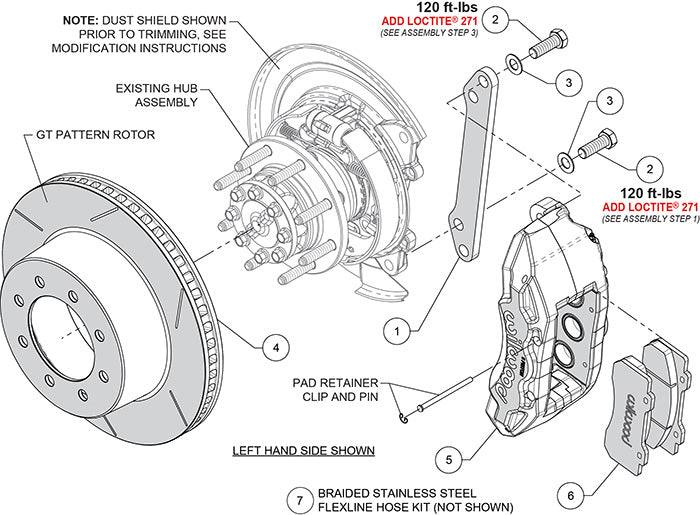 23-26 FORD F-250,F-350 4WD FULL DISC BRAKE KIT,TX6R 6 PISTON,15" ROTORS,RED