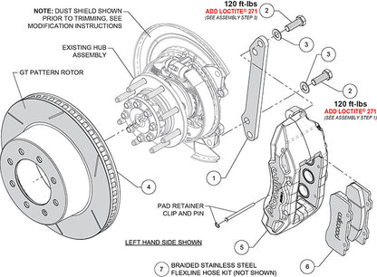 23-26 FORD F-250,F-350 4WD FULL DISC BRAKE KIT,TX6R 6 PISTON,15" ROTORS,RED
