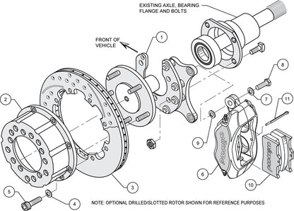 SMALL FORD KIT,2.66",REAR,12.19" DRILLED ROTORS,POLISHED