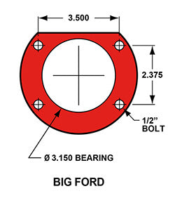 BIG FORD KIT,2.36",REAR,12.19" DRILLED,POLISHED