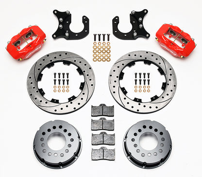 BIG FORD NEW KIT,2.5,REAR,12.19" DRILLED ROTORS,RED