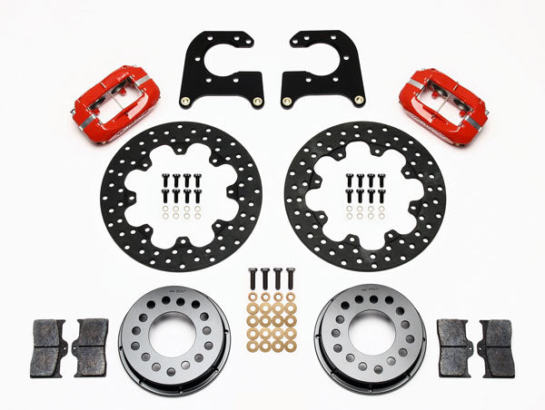 BIG FORD NEW DRAG KIT,2.50,REAR,DRILLED ROTORS,RED