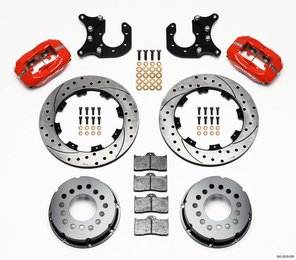 FORD 8.8" KIT,2.50",REAR,12.19" DRILLED ROTORS,RED