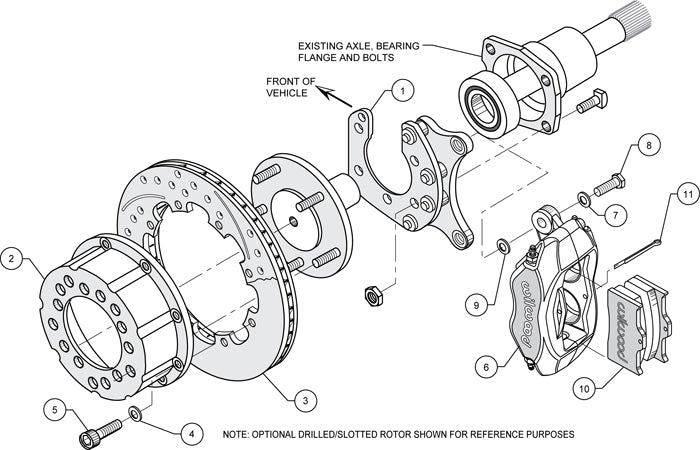 FORD 8.8" KIT,2.50",REAR,12.19" DRILLED ROTORS,RED