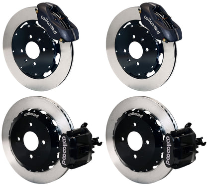 90-01 HONDA/ACURA FULL DISC BRAKE KIT,12" ROTORS,BLACK,2.39 OFFSET REAR