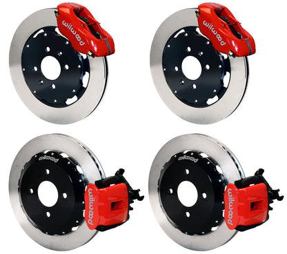 93-00 HONDA CIVIC FULL DISC BRAKE KIT,12" ROTORS,RED,2.46 OFFSET REAR