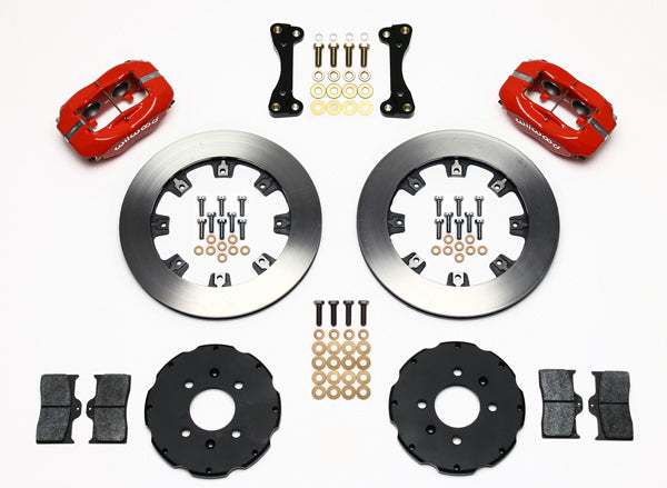 93-00 HONDA CIVIC FULL DISC BRAKE KIT,12" ROTORS,RED,2.46 OFFSET REAR