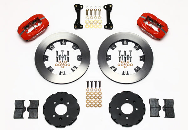 90-97 HONDA FULL DISC BRAKE KIT,12" ROTORS,RED,2.39 OFFSET REAR