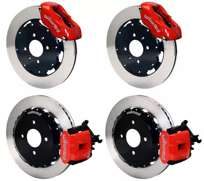 92-00 HONDA CIVIC FULL DISC BRAKE KIT,12" ROTORS,RED,2.46 OFFSET REAR