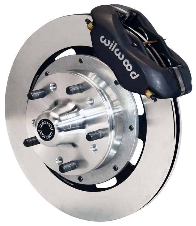 64-74 GM FRONT DISC BRAKE KIT,12.19" ROTORS,4 PISTON DYNALITE BLACK CALIPERS