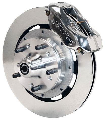 64-74 GM FRONT DISC BRAKE KIT,12.19" ROTORS,4 PISTON DYNALITE POLISHED CALIPERS