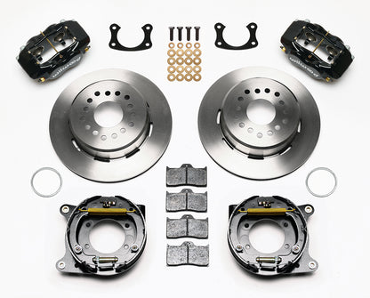 63-70 C10 CURRIE REAR END & 2" DROP WILWOOD BRAKE KIT,13"/12" ROTORS,BLACK