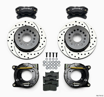 67-69 GM F FULL DISC BRAKE KIT,2" DROP SPINDLES,ARMS,6 PIS. FRONT,12" DRILL,BLCK
