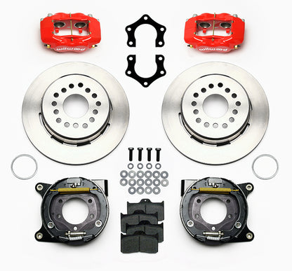 62-72 CDP B&E BODY W/DRUMS FULL DISC BRAKE KIT,12" ROTORS,RED CALIPERS
