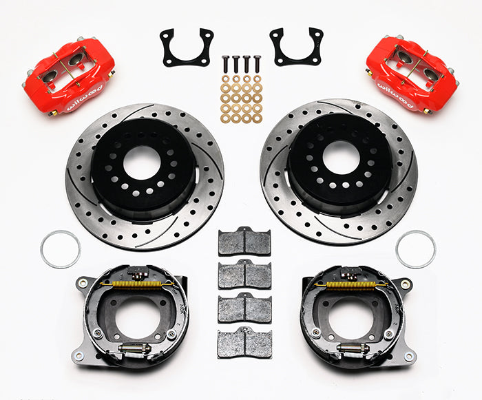 OLDS,PONTIAC,2.81",REAR PB,FDL,12.19" DRILLED ROTORS,RED CALIPERS