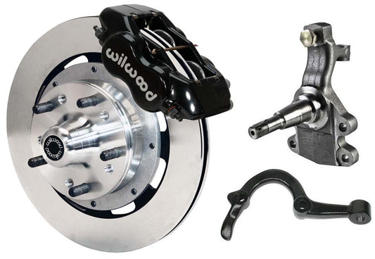64-72 GM A-BODY FRONT DISC BRAKE KIT & 2" DROP SPINDLES & ARMS,12" ROTORS,BLACK