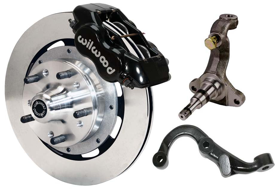 67-69 GM F-BODY FRONT DISC BRAKE KIT & STOCK SPINDLES & ARMS,12" ROTORS,BLACK
