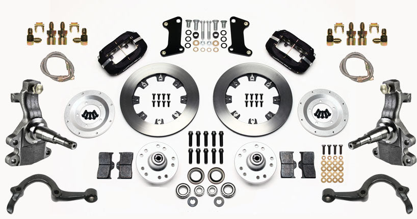 64-72 GM A-BODY FRONT DISC BRAKE KIT & 2" DROP SPINDLES & ARMS,12" ROTORS,BLACK