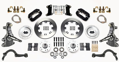 64-72 GM A-BODY FRONT DISC BRAKE KIT & 2" DROP SPINDLES & ARMS,12" ROTORS,BLACK