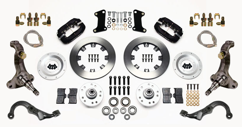 67-69 GM F-BODY FULL DISC BRAKE KIT & STOCK SPINDLES & ARMS,12" ROTORS,BLACK
