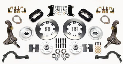 64-72 GM A-BODY FRONT DISC BRAKE KIT & STOCK SPINDLES & ARMS,12" ROTORS,BLACK