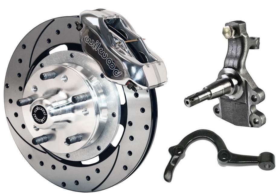 64-72 GM A-BODY FRONT DISC BRAKE KIT & 2" DROP SPINDLES & ARMS,12" DRILL,POLISH