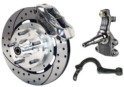 64-72 GM A-BODY FRONT DISC BRAKE KIT & 2" DROP SPINDLES & ARMS,12" DRILL,POLISH