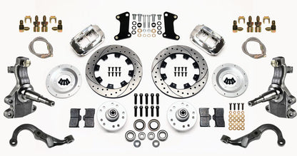 67-69 GM F-BODY FULL DISC BRAKE KIT & 2" DROP SPINDLES & ARMS,12" DRILLED,POLISH