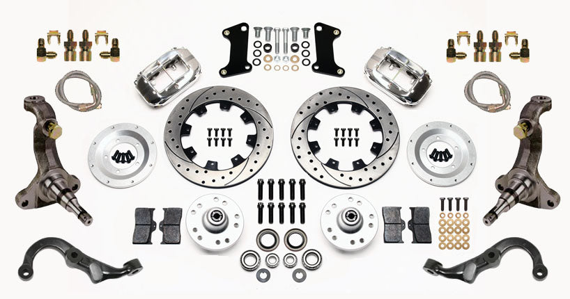 67-69 GM F-BODY FULL DISC BRAKE KIT & STOCK SPINDLES & ARMS,12" DRILLED,POLISHED