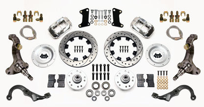 67-69 GM F-BODY FULL DISC BRAKE KIT & STOCK SPINDLES & ARMS,12" DRILLED,POLISHED
