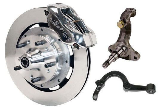 64-72 GM A-BODY FRONT DISC BRAKE KIT & STOCK SPINDLES & ARMS,12" ROTORS,POLISHED