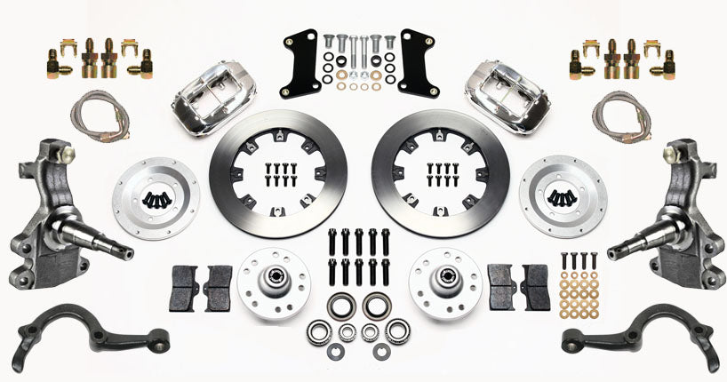 64-72 GM A-BODY FULL DISC BRAKE KIT & 2" DROP SPINDLES & ARMS,12" ROTORS,POLISH