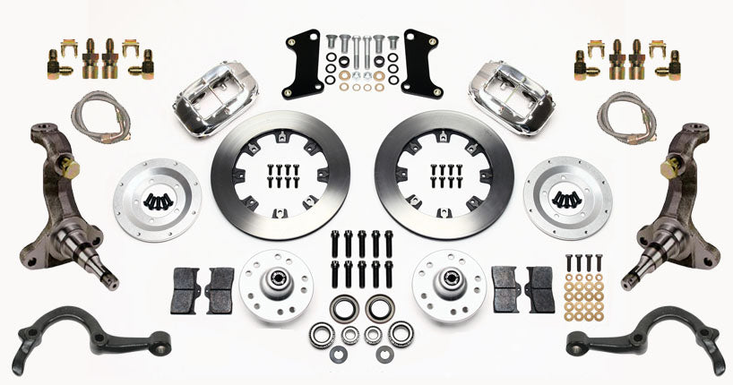64-72 GM A-BODY FULL DISC BRAKE KIT & STOCK SPINDLES & ARMS,12" ROTORS,POLISHED
