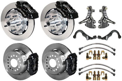 67-69 GM F-BODY FULL DISC BRAKE KIT & 2" DROP SPINDLES & ARMS,12" ROTORS,BLACK