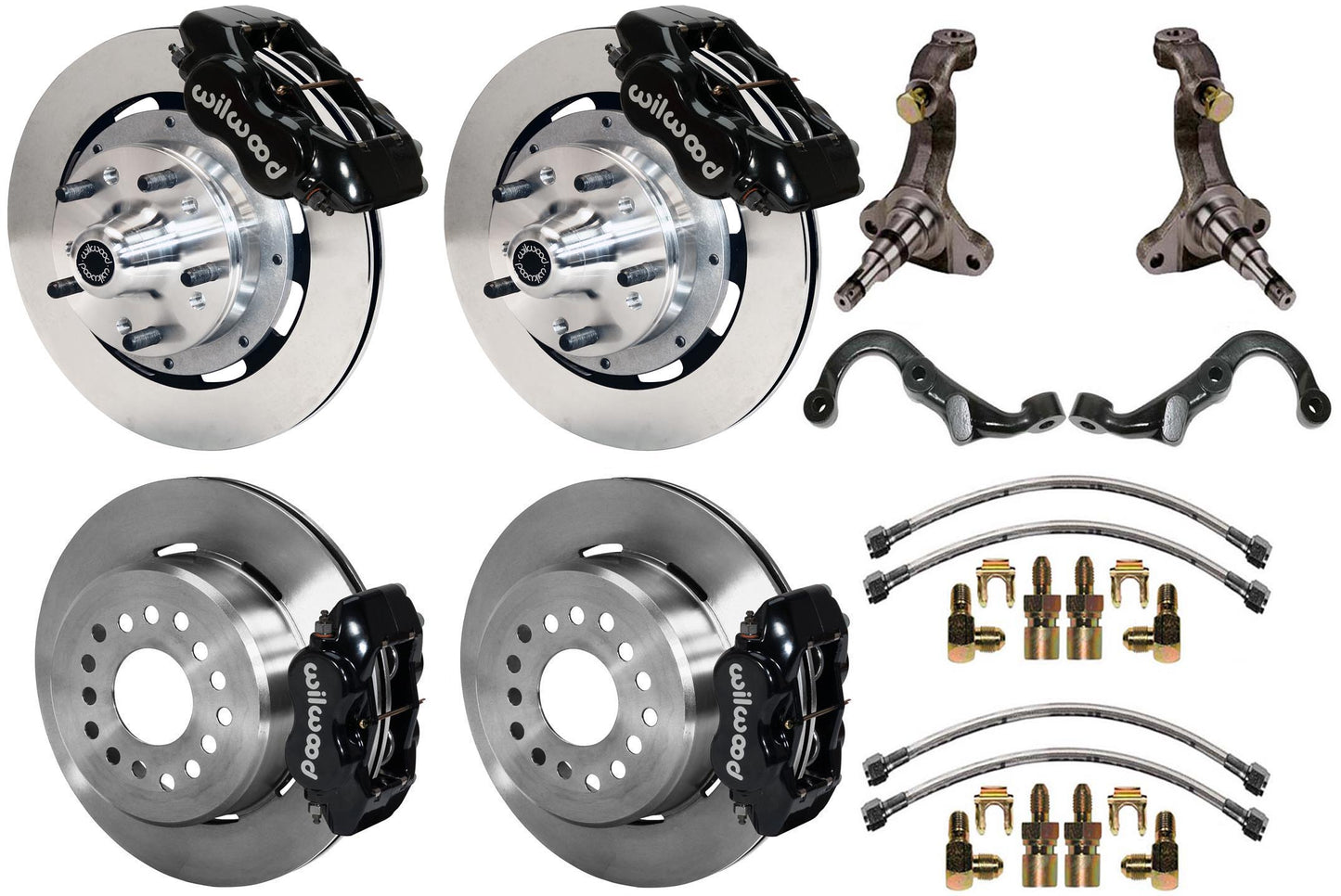 67-69 GM F-BODY FULL DISC BRAKE KIT & STOCK SPINDLES & ARMS,12" ROTORS,BLACK