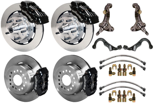 67-69 GM F-BODY FULL DISC BRAKE KIT & STOCK SPINDLES & ARMS,12" ROTORS,BLACK