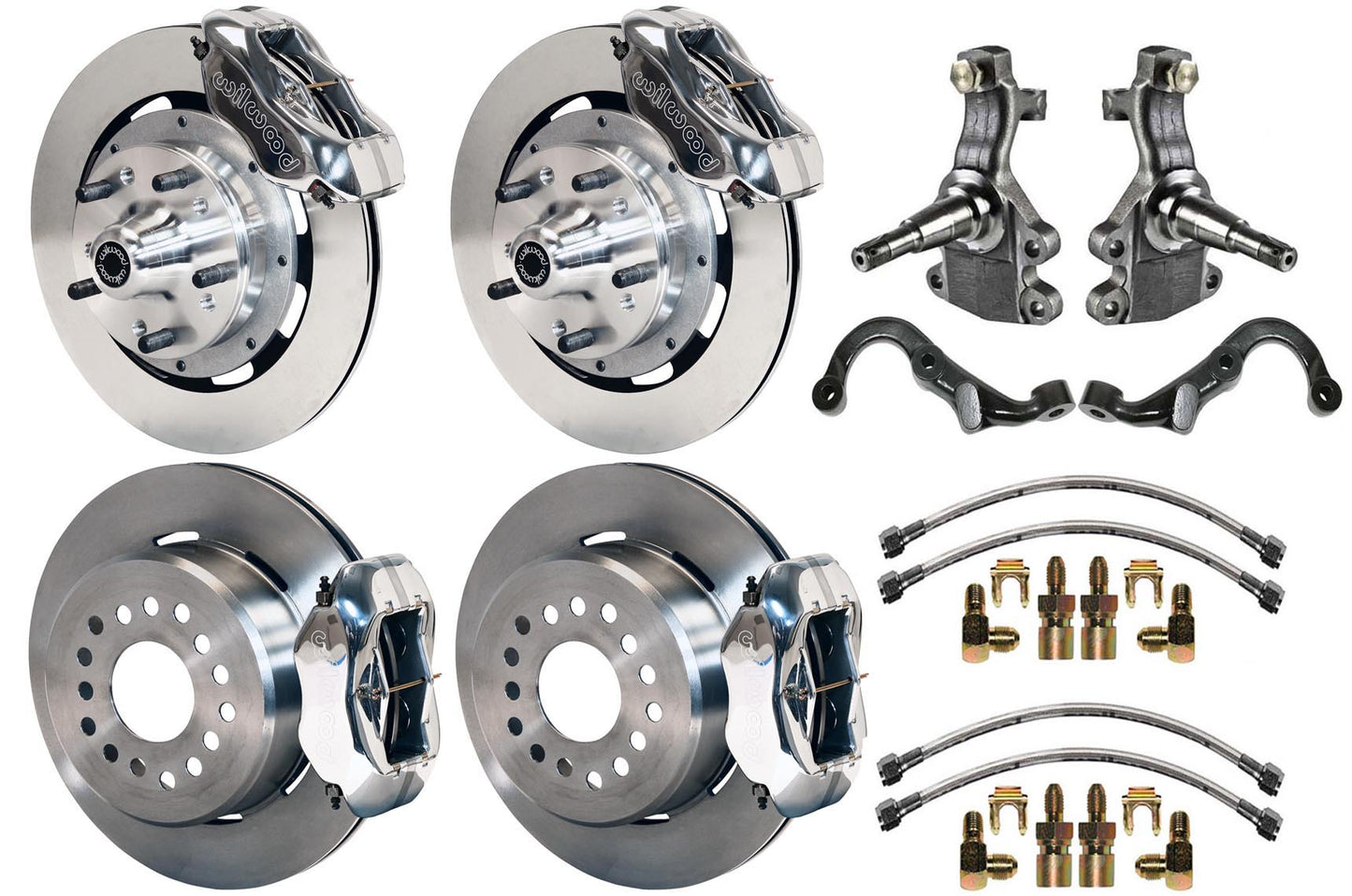 67-69 GM F-BODY FULL DISC BRAKE KIT & 2" DROP SPINDLES & ARMS,12" ROTORS,POLISH