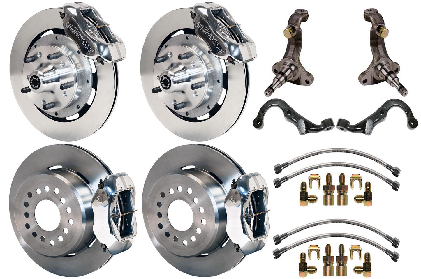 67-69 GM F-BODY FULL DISC BRAKE KIT & STOCK SPINDLES & ARMS,12" ROTORS,POLISHED
