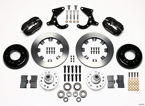 55-57 CHEVY FULL DISC BRAKE KIT,12" ROTORS,4 PISTON BLACK CALIPERS