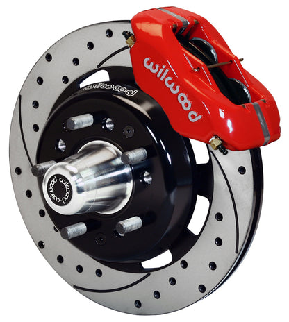 55-57 CHEVY KIT,FRONT,12.19",DRILLED,RED