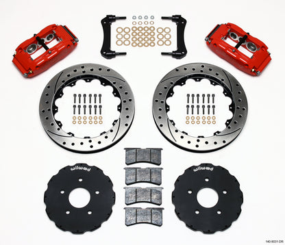 97-04 CORVETTE C5 KIT,FRONT,13" DRILLED ROTORS,RED