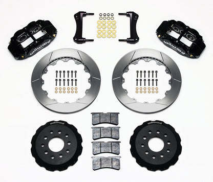 88-96 CORVETTE DISC BRAKE KIT,FRONT & REAR,LINES,13",BLACK CALIPERS