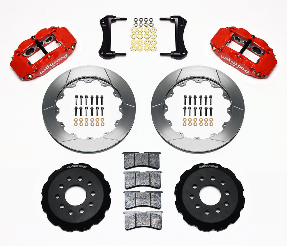 88-96 CORVETTE DISC BRAKE KIT,FRONT & REAR,LINES,13",RED CALIPERS
