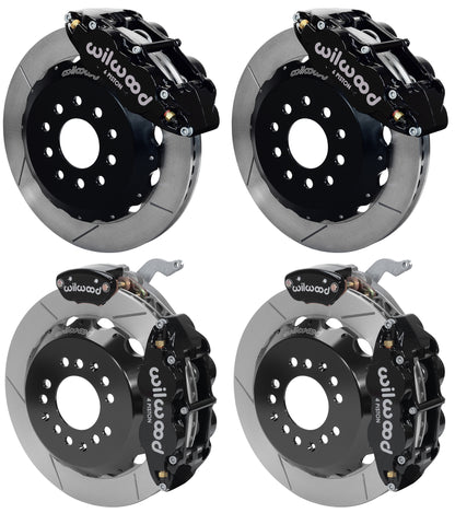 88-96 CORVETTE DISC BRAKE KIT,FRONT & REAR,LINES,13",BLACK CALIPERS