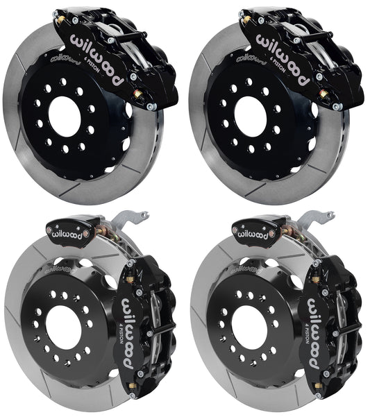 88-96 CORVETTE DISC BRAKE KIT,FRONT & REAR,LINES,13",BLACK CALIPERS