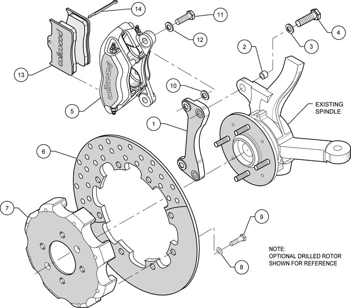 HONDA/ACURA DRAG KIT,FRONT,11.75",DRILLED