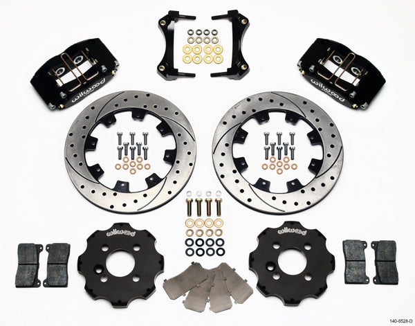 02-13 MINI COOPER FULL DISC BRAKE KIT,12" DRILLED ROTORS,BLACK CALIPERS
